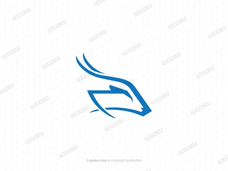 Stylish Blue Gazelle Logo