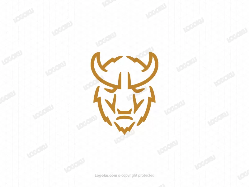 Vieux logo de bison doré