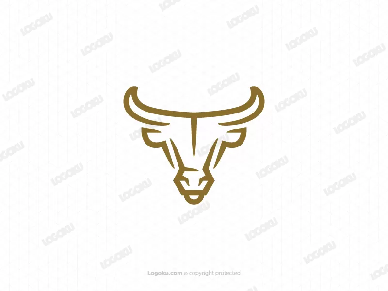 Logotipo De Toro De Cabeza Dorada