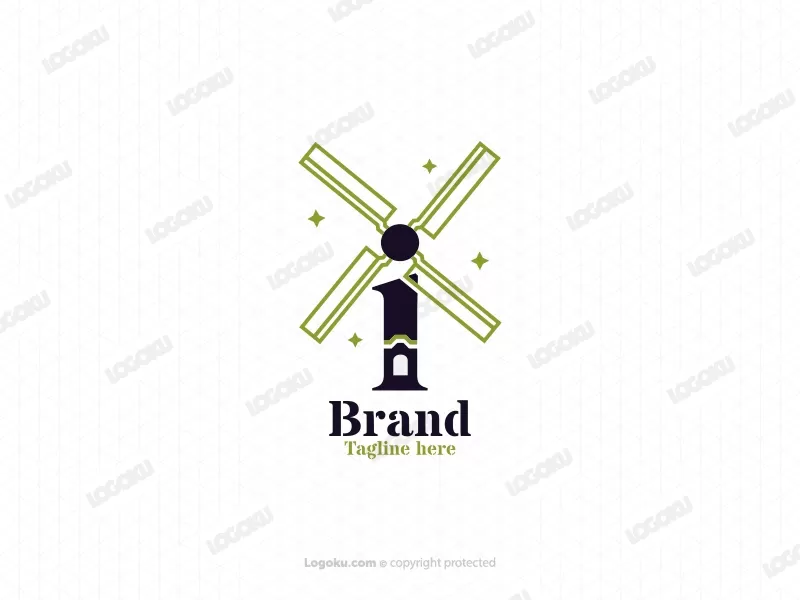 Letter I Windmill Logo