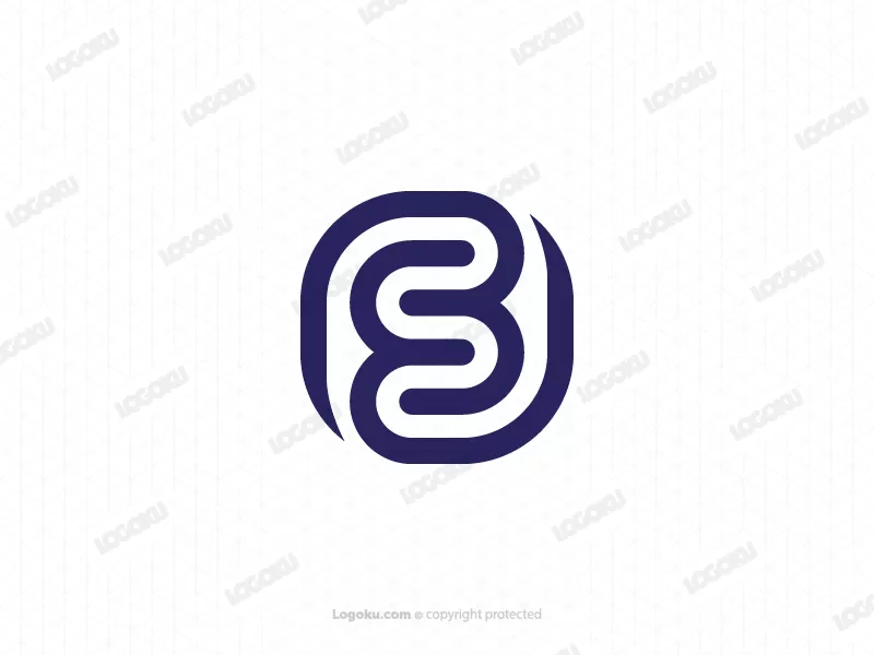 Lettre élégante Be ou S Logo