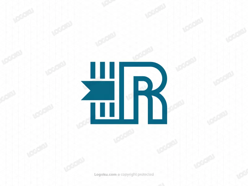Einfaches Buchlogo mit dem Buchstaben R