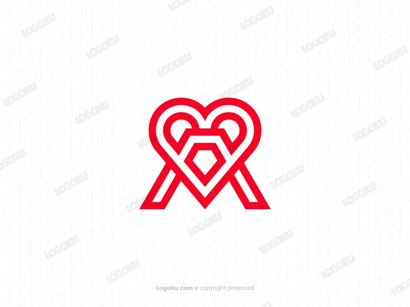 Logotipo único de la letra A Love