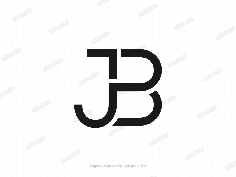 شعار حرف Jb أنيق