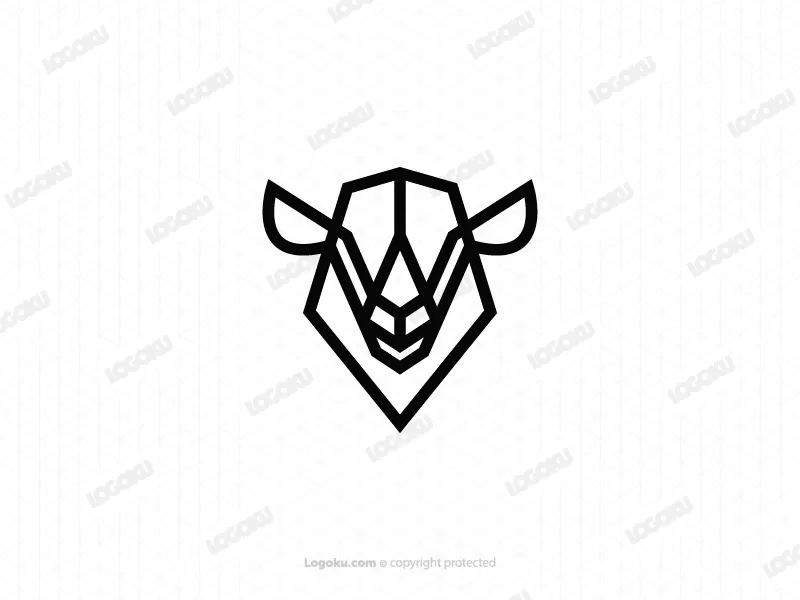 Logo simple de mouton noir