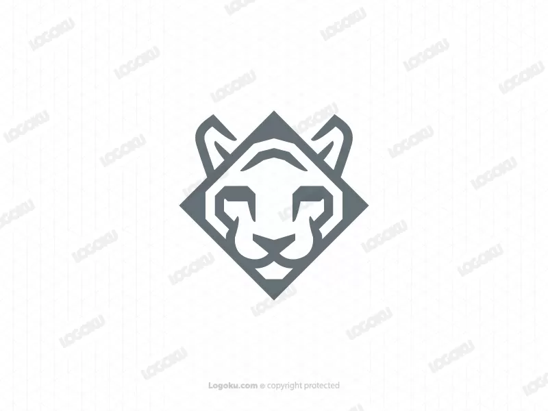 Logo de tigre à grosse tête grise