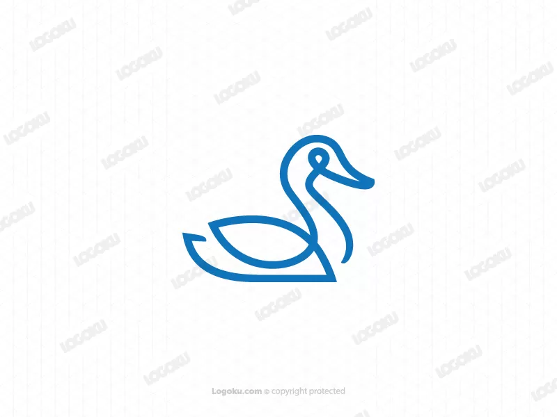 Stylish Blue Duck Logo
