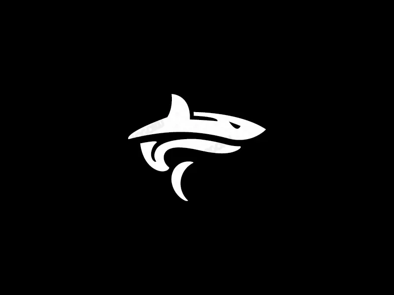 Logo de requin blanc résistant