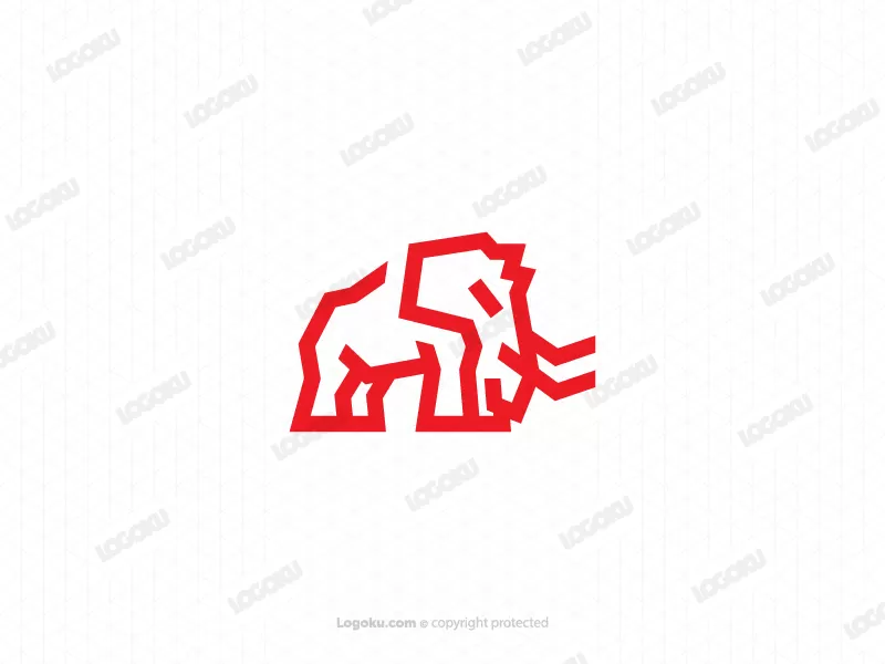 Logotipo de mamut rojo fresco