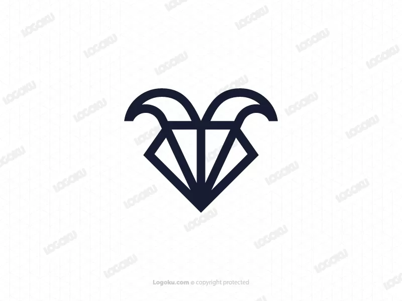 Logo moderne de chèvre de diamant