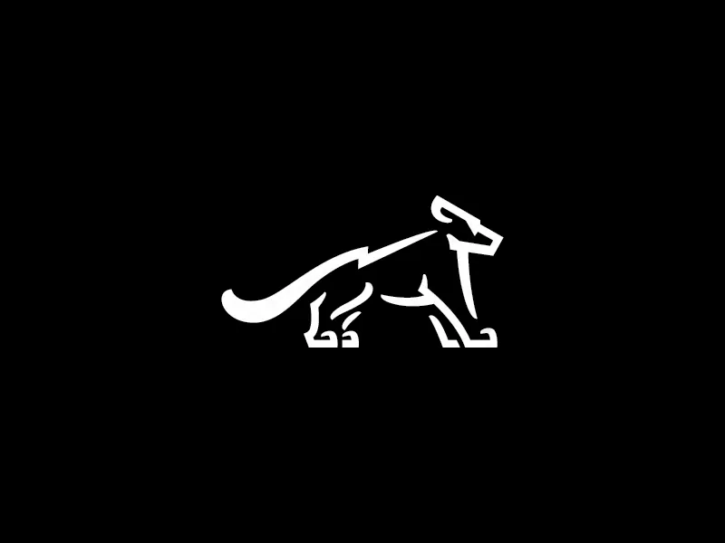 Logotipo De Lobo Relámpago Blanco