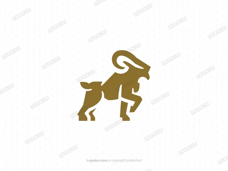 Logo sportif de chèvre dorée