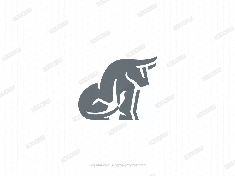 Incroyable logo de taureau gris argenté