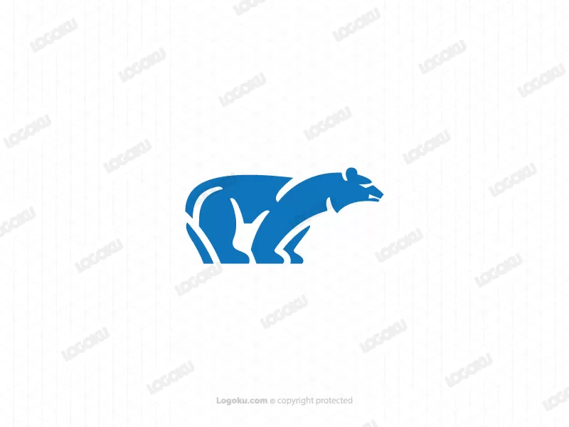 Logotipo De Oso Polar Azul Salvaje