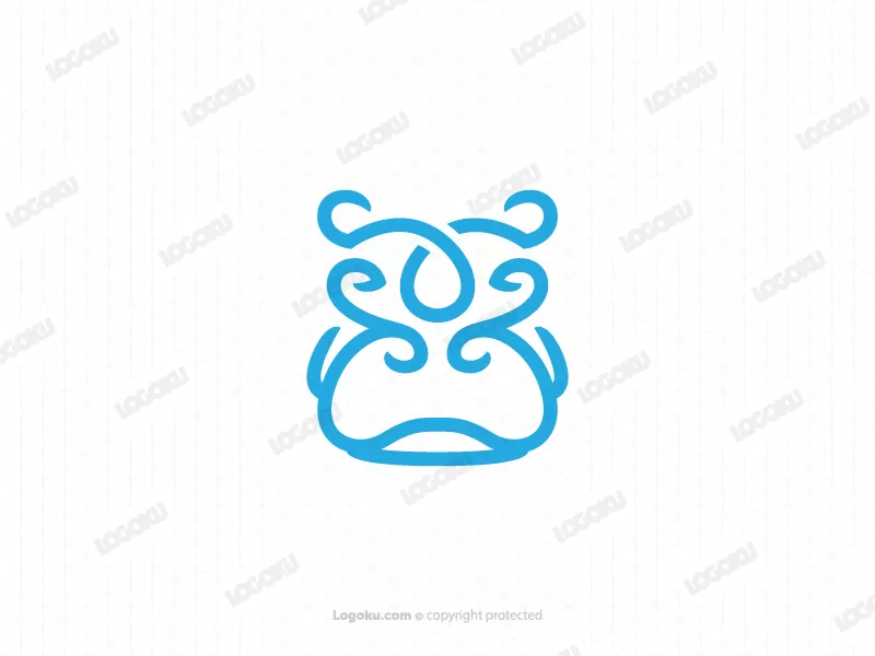 Logotipo de hipopótamo azul grande