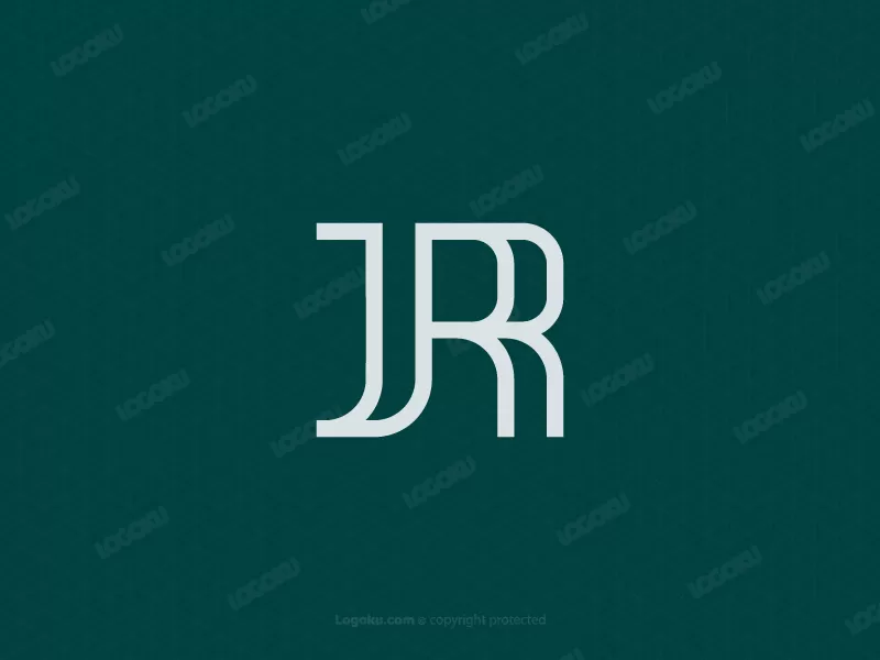 شعار حرف Jr الأنيق
