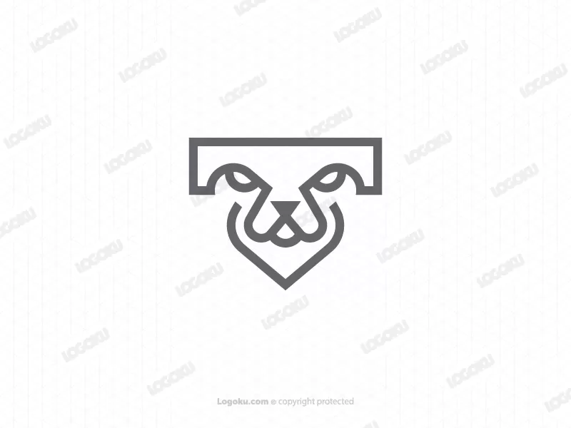 Minimalistisches Löwen-buchstaben-t-logo