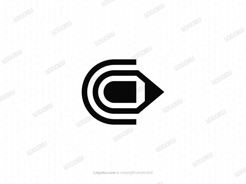 Einfaches Bleistift-buchstaben-c-logo