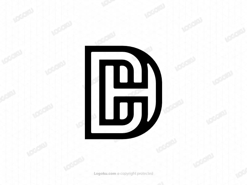 Letra Hd Dh Identidad Logotipo Icónico