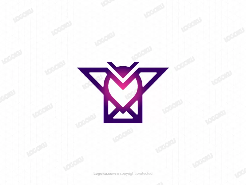 Letter V Owl Mail Logo