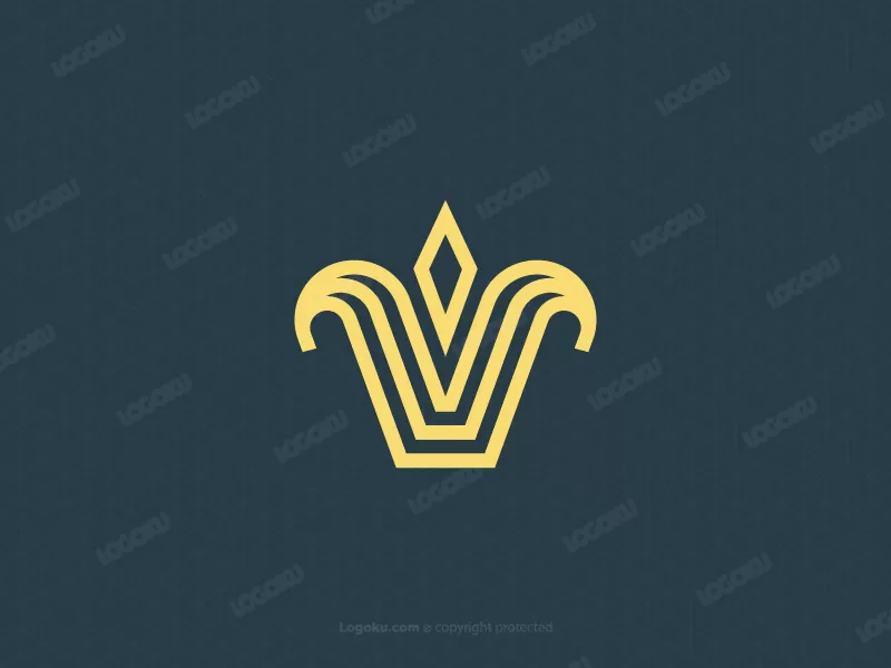 Einzigartiges Luxus-logo Mit Dem Buchstaben V