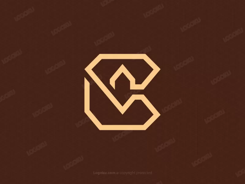 Logo Lettre C Diamant Géométrique