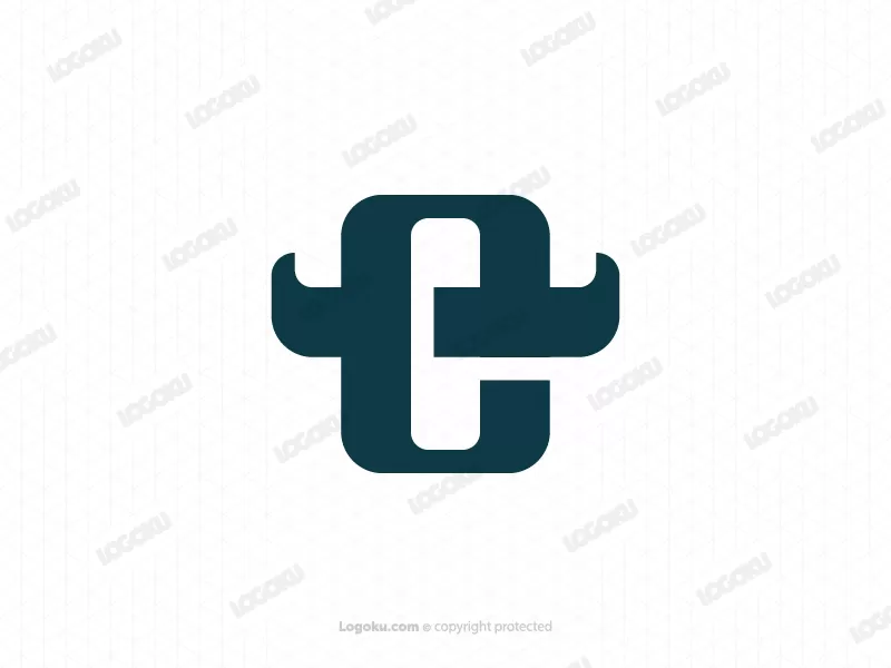 Letter E Or O Bull Horn Logo