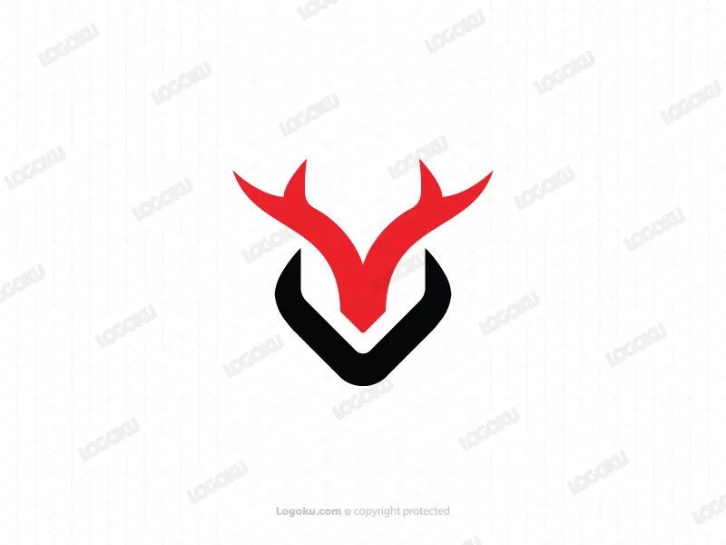 Letter V Deer Logo