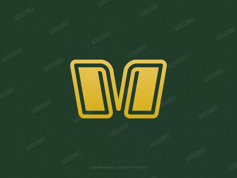 Modern Gold M Letter Logo