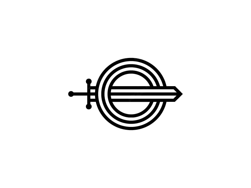 Logotipo De Espada Con Letra O