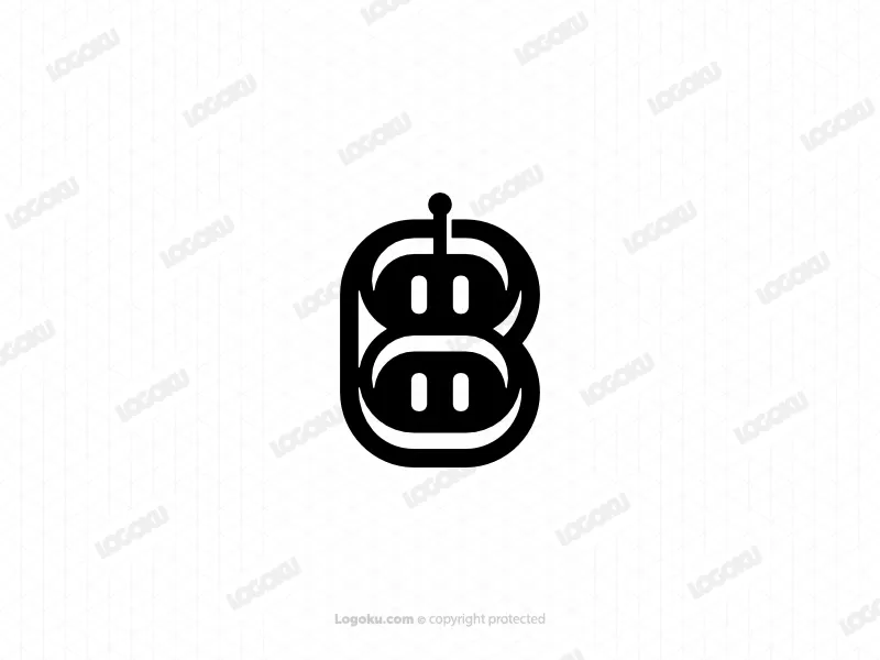 Letter B Twin Bot Logo
