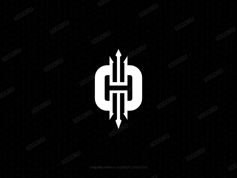 Letter H Trident Logo