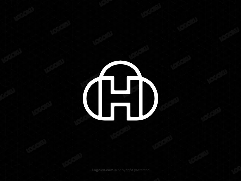 شعار التخزين السحابي على شكل حرف H