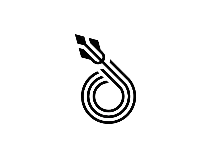 O Letter Trident Logo