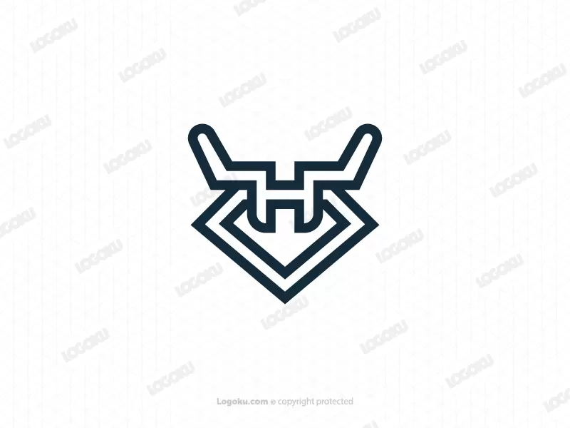 Diamanthorn-buchstabe H-logo