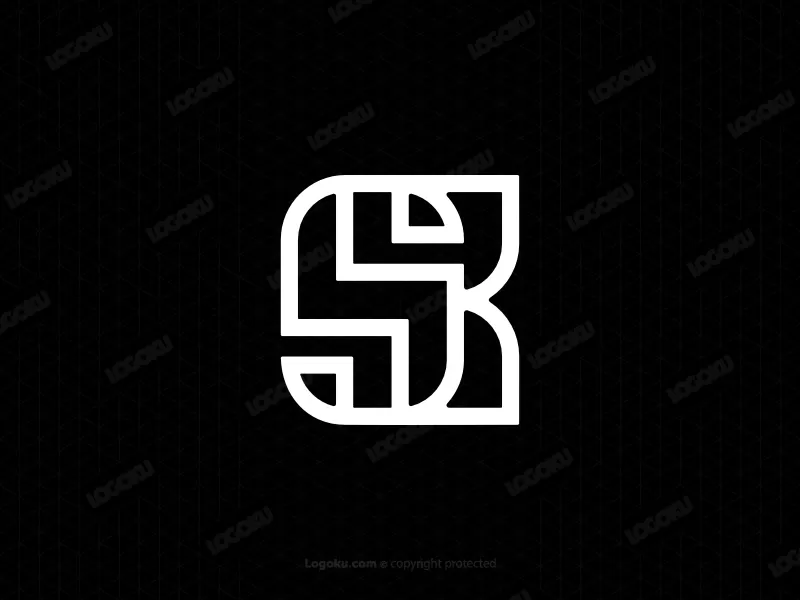 شعار حرف Ks Sk