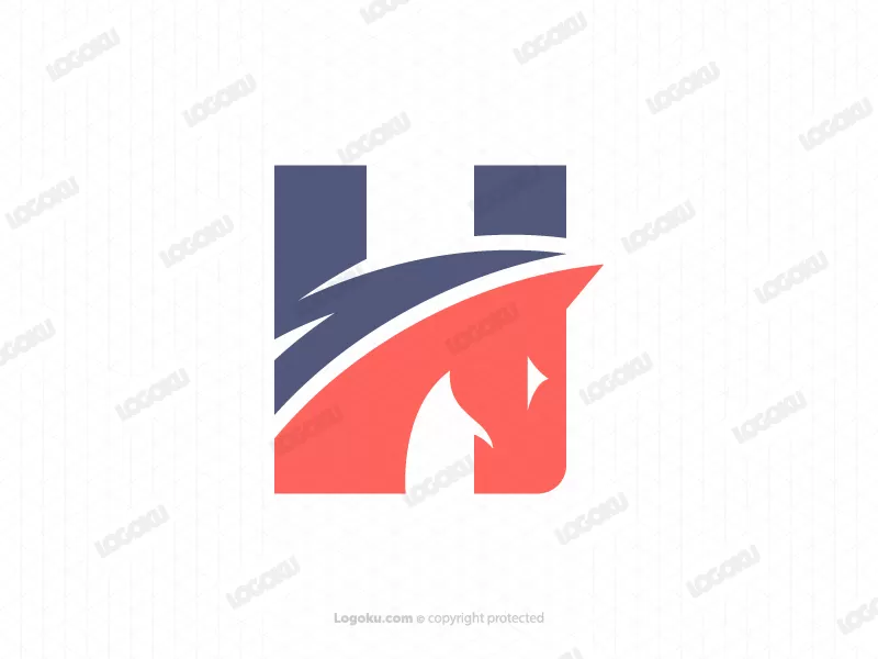 Letter H Horse Logo