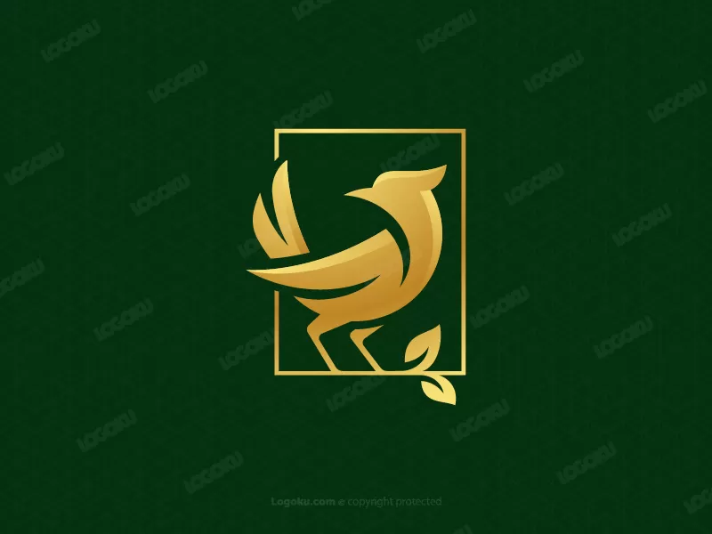Allodola futuristica con logo dorato