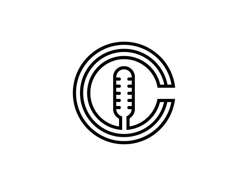 Logotipo De Podcast De Letra C