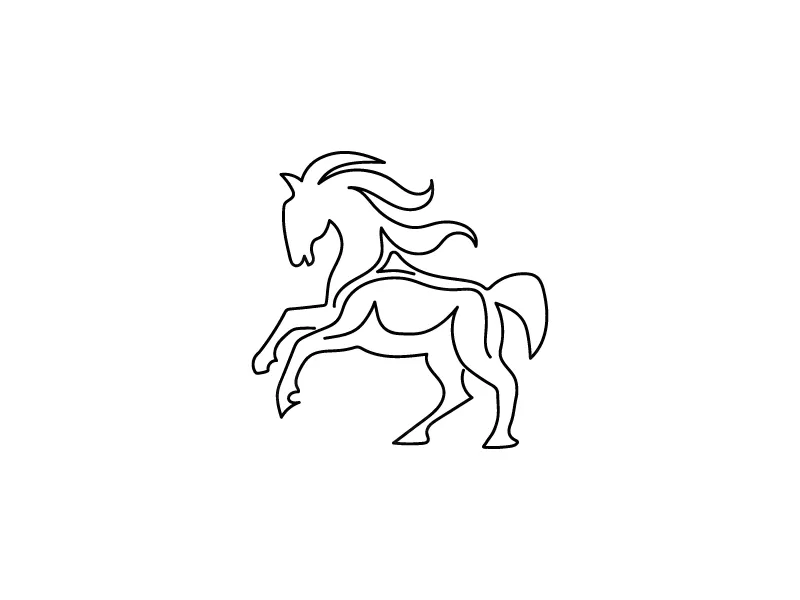 شعار الحصان الفاخر خط شعار الحصان