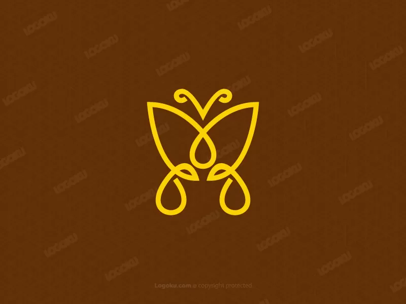 شعار قطرة الفراشة الطبيعية