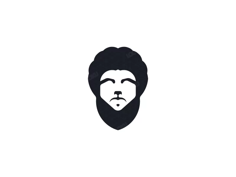 Logo Emblématique De La Barbe De L'homme 