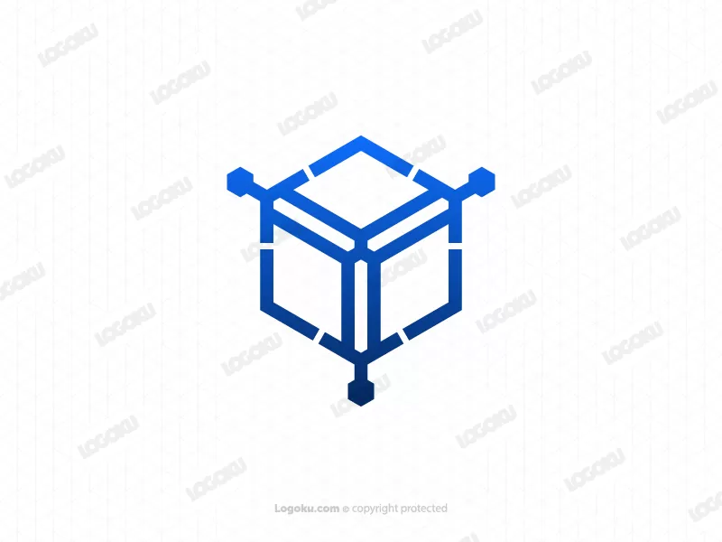 Logo De Technologie D'épée Hexagonale