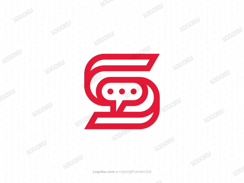Logo De Chat Unique En Forme De Lettre S