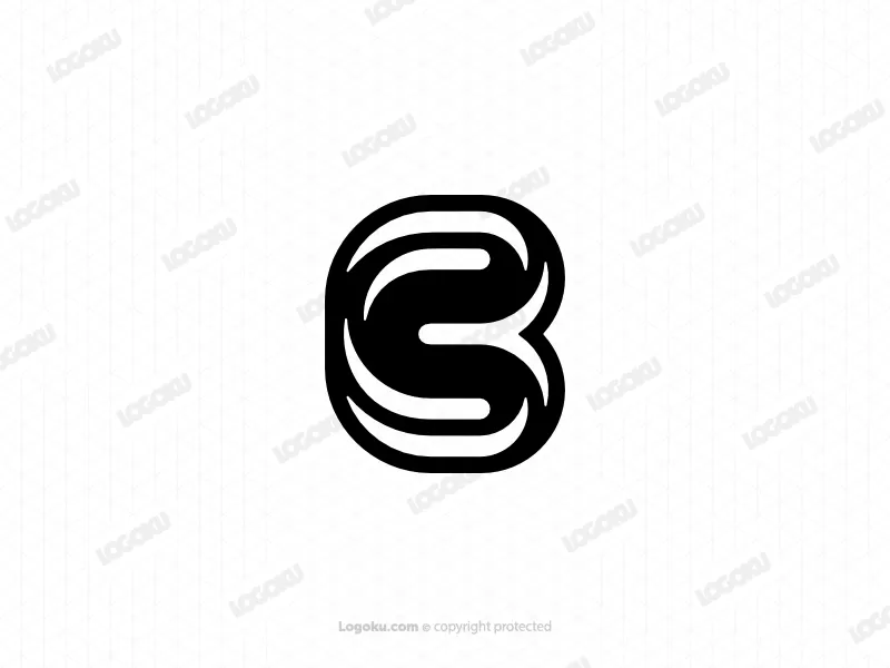Buchstabe Cb, Anfangsbuchstabe Bc, Linienmonogramm-logo
