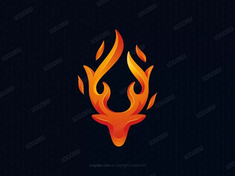 Logo De Cerf De Flamme