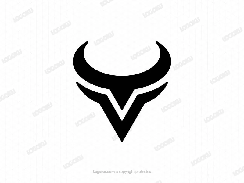 Lettre V Bull Chat Logo