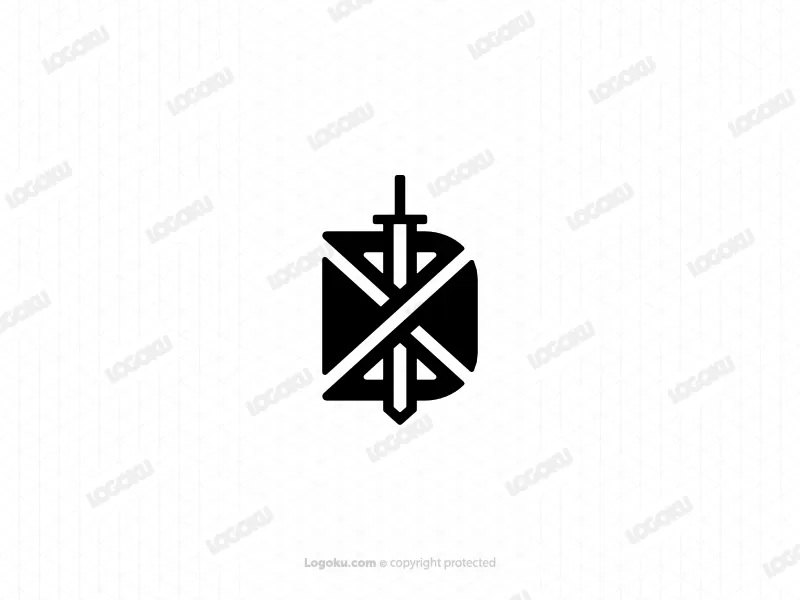 Dx-buchstabe Xd-schwert-logo