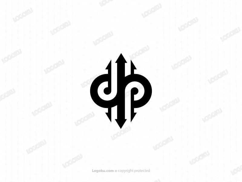 Pd Buchstabe Dp Waffe Dreizack Logo