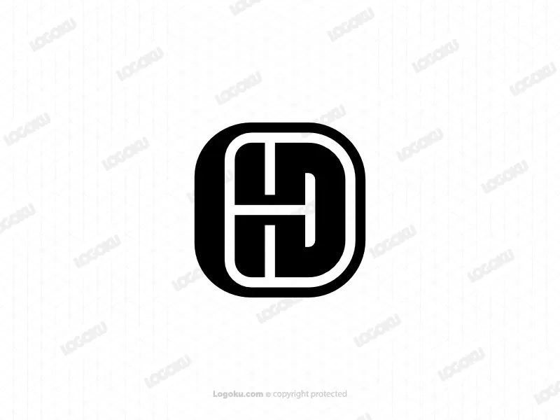 Hd-buchstabe Dh, Anfangstypografie, Monogramm-logo